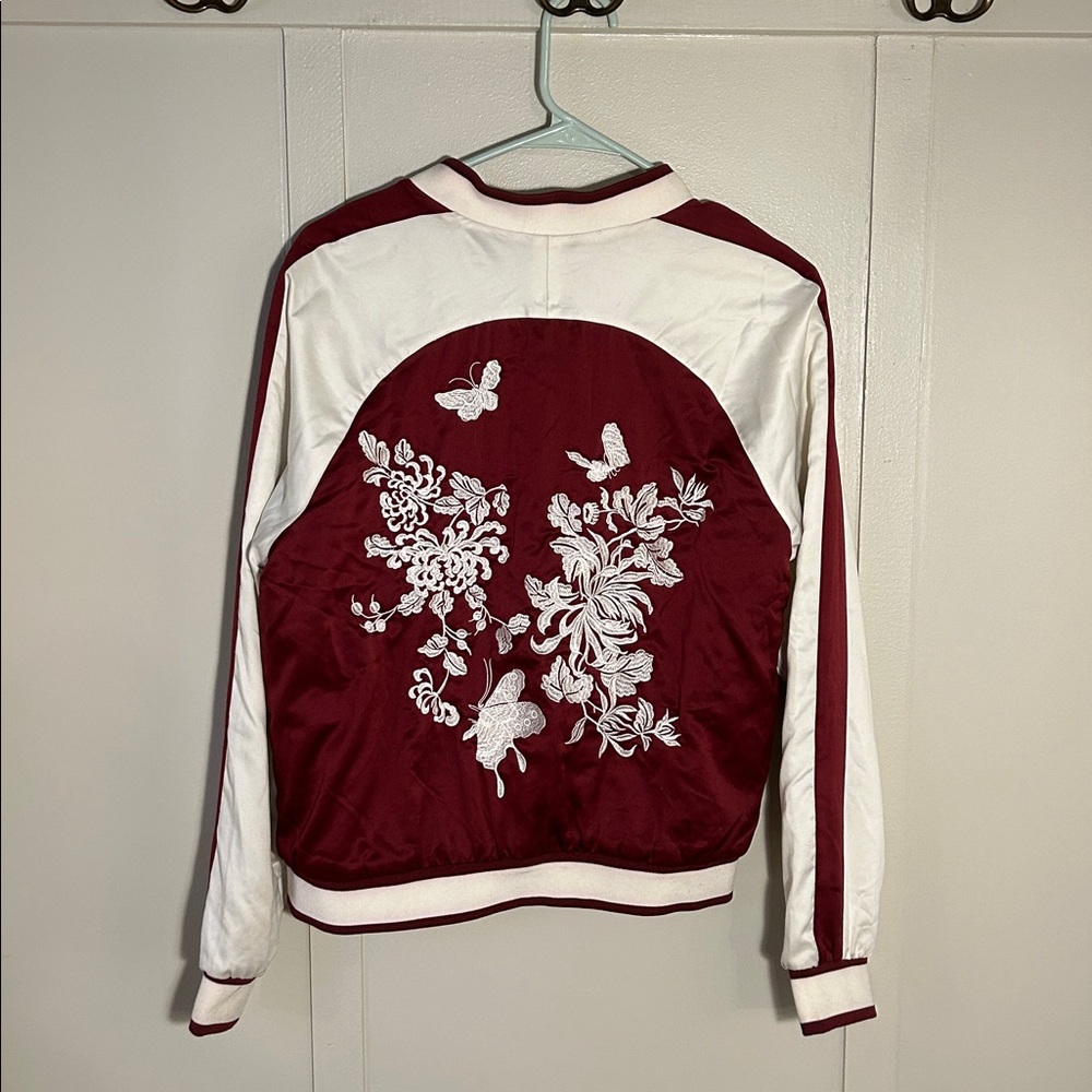 Embroidered Satin Bomber Forever 21